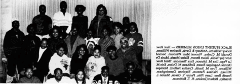 A 1992 yearbook photo shows members of the re-instituted Black Student Union.